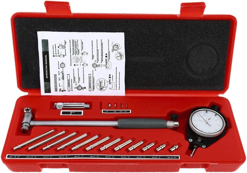 BINGOX Dial Bore Gauge 2-6 Inch (50-160mm), 0.001" Accuracy Mechanical Cylinder Bore Gauge Set with Extension Rods, Engine Cylinder Measuring Tool for Machinists with Dial Indicator - Image 1